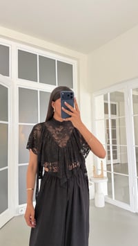 Siyah Fırfır Detaylı Crop Bluz GAUS-01741GAUSBLUZGAUS-01741