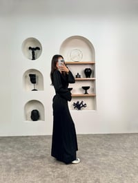 Jita Siyah Bağlamalı Triko ElbiseGausELBİSEGU0090348