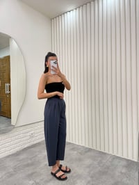 Antrasit  Beli Lastikli Cepli Harem Pantolon Gaus00308GausPANTOLONGU1001707