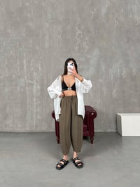 Orfi Koyu Vizon Çımalı Tensel Şalvar PantolonGausPANTOLONGU100721