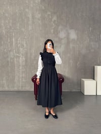Graso Siyah Gömlek Kol Önü Düğmeli Poplin ElbiseGausELBİSEGU00904241