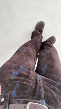 Acı Kahve Kemerli Desenli Kadife Premium Pantolon GAUS-00947GAUSPANTOLONGAUS-00947