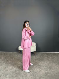 Lalita Pembe Saten Parlak İkili TakımGausTAKIMGU004342