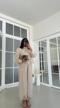 Taş Taş Detaylı Astarlı Ceket Beli Lastikli Pantolon İkili Paraşüt Kumaş Takım GAUS-02087GAUSTAKIMGAUS-02087