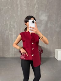 Bonar Bordo Düğmeli Astarlı YelekGausYELEKGU100421