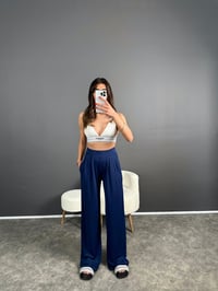 Anja Lacivert Pike Modal Kumaş PantolonGausPANTOLONGU007168