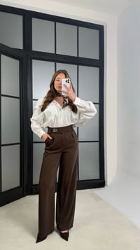 Acı Kahve Gold Toka Detaylı Pantolon GAUS-01168GAUSPantsGAUS-01168