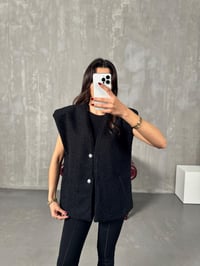 Ares Siyah Vatkalı Kırçıllı Astarlı YelekGausYELEKGU00903924