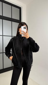 Siyah Deri Şeritli Dik Yaka Premium Ceket GAUS-00148GAUSJacketsGAUS-00148