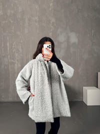 İrina Gri Kırçıllı Atkı Detaylı Astarlı CeketGausCEKETGU00904273