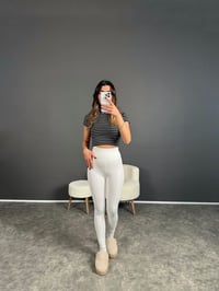 Beyaz Yüksek Bel Toparlayıcı Tayt GausPANTOLONGU003985