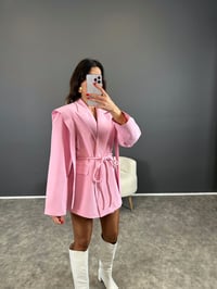 Marisol Premium Pembe Bağlamalı Astarlı Blazer CeketGausCEKETGU004397