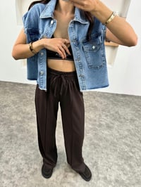 Molin Kahve Beli İpli Lastikli Çımalı PantolonGausPANTOLONGU00903719