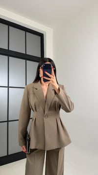 Haki Vatkalı Astarlı Ceket Beli Lastikli Pantolon Premium Takım GAUS-00982GAUSTAKIMGAUS-00982