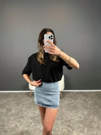 Tws Siyah Jean Detaylı Vatkalı Elbise GausELBİSEGU004508