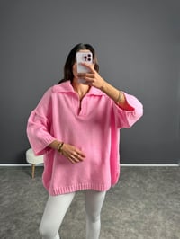 Doi Pembe V Yaka Triko Oversize KazakGausKAZAKGU002744