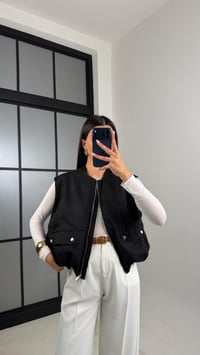 Siyah Beli Lastikli Astarlı Premium Süet Yelek GAUS-00637GAUSYELEKGAUS-00637