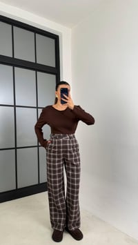 Kahve Cepli Ekoseli Pantolon GAUS-00806GAUSPANTOLONGAUS-00806