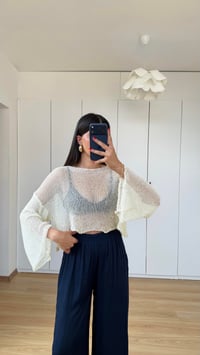 Ekru Simli Parlak Crop Bluz GAUS-01595GAUSBLUZGAUS-01595
