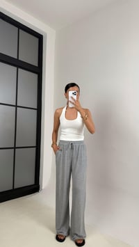 Gri Beli Lastikli Cepli Triko Eşofman Altı Gaus00594GausEŞOFMANGU1002388