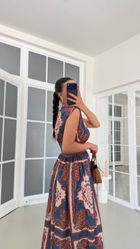 Çok Renkli Vintage Elbise GAUS-01859GAUSELBİSEGAUS-01859