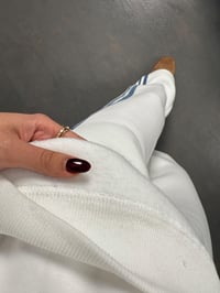 Pomas Beyaz Denim Karışımlı Bisiklet Yaka Üç İplik Şardonlu TakımGausTAKIMGU10054