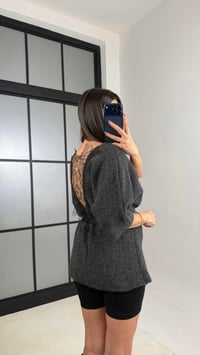 Antrasit Arkası Dantel Detaylı Kazak GAUS-01091GAUSKAZAKGAUS-01091