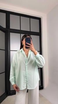 Açık Yeşil Çizgili Pinterest Gömlek GAUS-01200GAUSShirtGAUS-01200
