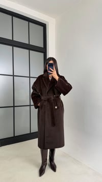 Kahve Astarlı Kuşaklı Premium Peluş Kaban GAUS-00565GAUSKABANGAUS-00565