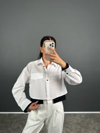 Ojit Beyaz Çift Cepli Kısa GömlekGausGÖMLEKGU008579