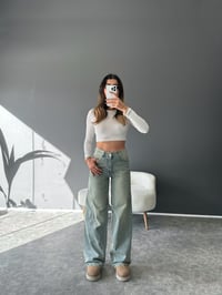 GR Yeşil Cep Detaylı Eskitme JeanGausDENİM PANTOLONGU002922