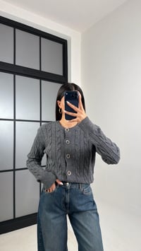 Antrasit Örgülü Triko Hırka GAUS-00579GAUSHIRKAGAUS-00579