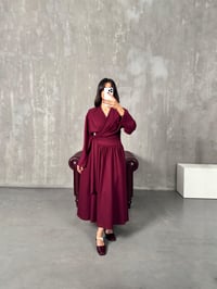 Vera Bordo Bağlamalı Bluz Etek Modal TakımGausTAKIM GU00903936