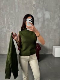Jenny Haki Balıkçı Yaka Süveter Hırka İkili TakımGausHIRKAGU00904106