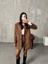 Lawri Kahve Süet Ceket Etek İkili TakımGausTAKIMGU00903839