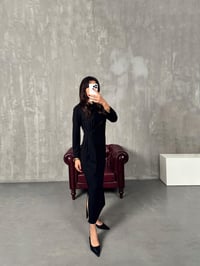 Tinky Siyah Bağlamalı Yırtmaçlı ElbiseGausELBİSEGU00903870