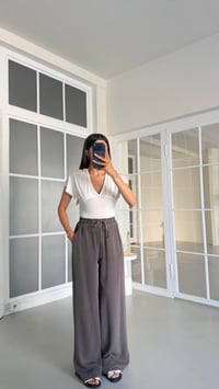 Antrasit Beli Lastikli Tencel Denim Pantolon GAUS-01474GAUSDENİM PANTOLONGAUS-01474