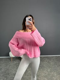 Mio Pembe Kayık Yaka Triko Kazak GausKAZAKGU002711