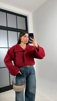 Bordo Yumuşak Dokulu Çıtçıt Düğmeli Triko Hırka GAUS-01081GAUSHIRKAGAUS-01081