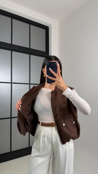 Kahve Beli Lastikli Astarlı Premium Süet Yelek GAUS-00637GAUSYELEKGAUS-00637