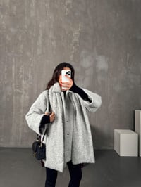 İrina Gri Kırçıllı Atkı Detaylı Astarlı CeketGausCEKETGU00904273