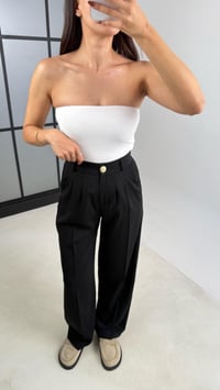 Siyah Gold Düğmeli Beli Lastikli Premium Pantolon GAUS-00141GAUSPANTOLONGAUS-00141