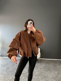 Kahverengi  Premium Kaşe Bomber CeketGausCEKETGU003017