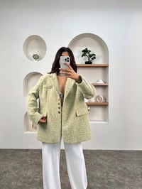 Garni Yeşil Kırçıklı Kaşe KabanGausKABANGU00903410