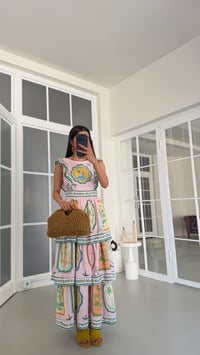 Çok Renkli Desenli Katlı Pinterest Elbise GAUS-01819GAUSELBİSEGAUS-01819