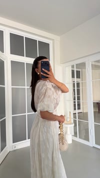 Ekru Transparan Fisto Detaylı Elbise GAUS-01727GAUSELBİSEGAUS-01727