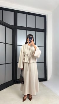 Taş Kuşaklı Ceket Elbise Premium Tencel Takım GAUS-01165GAUSTAKIMGAUS-01165