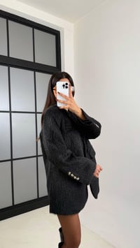 Siyah Astarlı Vatkalı Keçe Kumaş Blazer Ceket GAUS-00225GAUSCEKETGAUS-00225