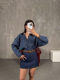 Lacivert Cepli Denim Etek Gaus0005GausETEKGU100989