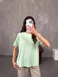 Nivon Yeşil Pamuklu Bisiklet Yaka Basic TshirtGausTSHIRTGU100757